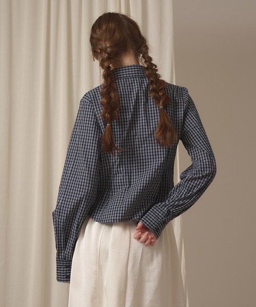 hazyl(ヘイジル)の「gather design shirt / ギャザーデザインシャツ(シャツ/ブラウス・レディース・ブルー系その他/ブラウン系その他/アイボリー/オフホワイト/ネイビー・フリー)」の22枚目の写真