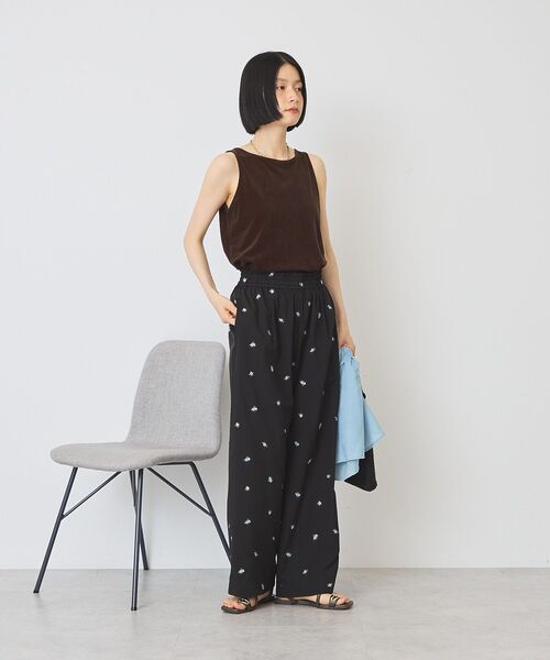 AMERICAN HOLIC(アメリカンホリック)の「花柄刺繍イージーパンツ(その他パンツ・レディース・ブラック/アイボリー・M/L)」の15枚目の写真