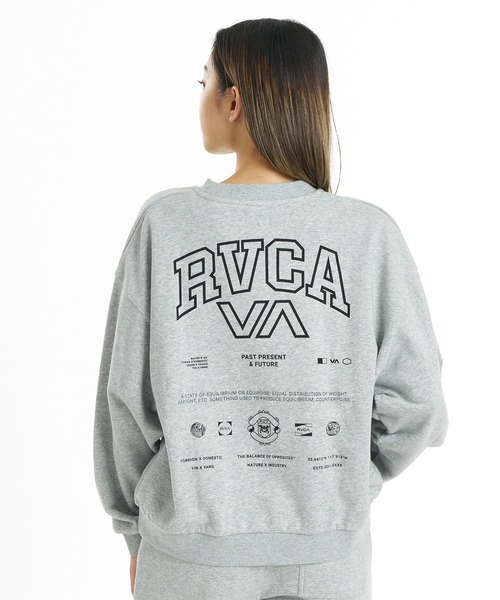 RVCA(ルーカ)の「RVCA/ルーカ トレーナー スウェット BG044001(スウェット・レディース・ヘザーグレー/スミクロ/ライトピンク/キナリ・M/S)」の1枚目の写真