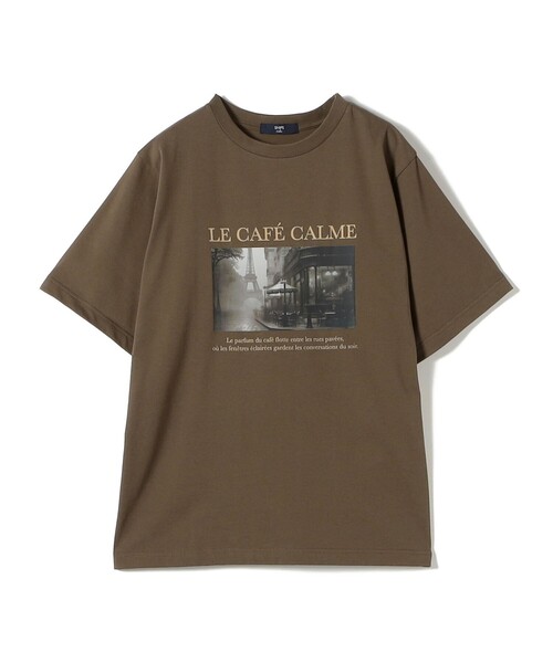 SHIPS Colors(シップス カラーズ)の「SHIPS Colors:〈接触冷感・UVカット〉26AW PARIS フォト TEE◇(Tシャツ/カットソー・レディース・オフホワイト/ブラウン/ダークグレー・ONE SIZE)」の5枚目の写真