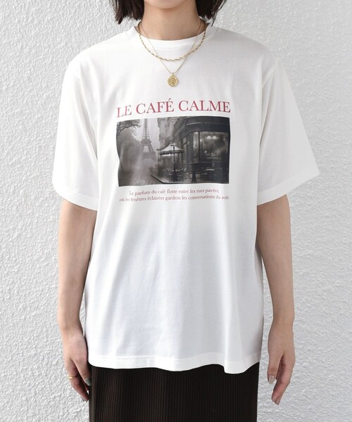 SHIPS Colors(シップス カラーズ)の「SHIPS Colors:〈接触冷感・UVカット〉26AW PARIS フォト TEE◇(Tシャツ/カットソー・レディース・オフホワイト/ブラウン/ダークグレー・ONE SIZE)」の15枚目の写真