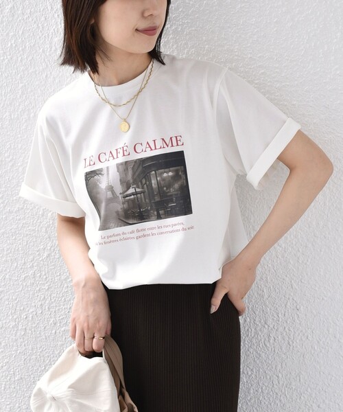 SHIPS Colors(シップス カラーズ)の「SHIPS Colors:〈接触冷感・UVカット〉26AW PARIS フォト TEE◇(Tシャツ/カットソー・レディース・オフホワイト/ブラウン/ダークグレー・ONE SIZE)」の22枚目の写真