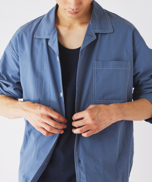 JOURNAL STANDARD relume(ジャーナルスタンダード レリューム)の「INITS FABRIC / イニッツ ファブリック リラックスシャツ(シャツ/ブラウス・メンズ・ライトグレー/ベージュ系その他/コバルトブルー/ブルー系その他・MEDIUM/LARGE)」の14枚目の写真