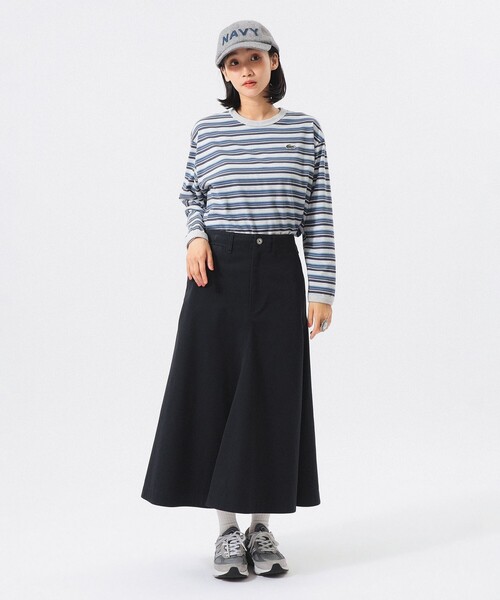 LACOSTE(ラコステ)の「【別注】LACOSTE / マルチ ボーダー Tシャツ(Tシャツ/カットソー・レディース・ベージュ/グレー/ネイビー・36/38)」の4枚目の写真