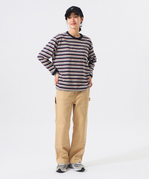 LACOSTE(ラコステ)の「【別注】LACOSTE / マルチ ボーダー Tシャツ(Tシャツ/カットソー・レディース・ベージュ/グレー/ネイビー・36/38)」の12枚目の写真