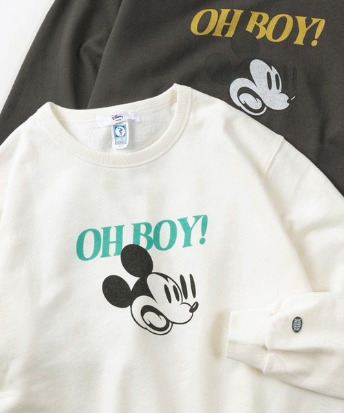 Disney(ディズニー)の「【71】【DISCUS/ディスカス】【Disney/ディズニー】ミッキーマウス 裏毛 クルーネック スウェット/ワンポイントワッペン/ユニセックス(スウェット・レディース・ブラック系1/ホワイト系/ホワイト/ホワイト系1/ブラック系2/ホワイト系2/ブラック/ブラック系・M/L)」の4枚目の写真