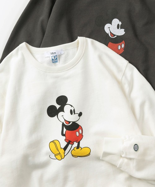 Disney(ディズニー)の「【71】【DISCUS/ディスカス】【Disney/ディズニー】ミッキーマウス 裏毛 クルーネック スウェット/ワンポイントワッペン/ユニセックス(スウェット・レディース・ブラック系1/ホワイト系/ホワイト/ホワイト系1/ブラック系2/ホワイト系2/ブラック/ブラック系・M/L)」の1枚目の写真