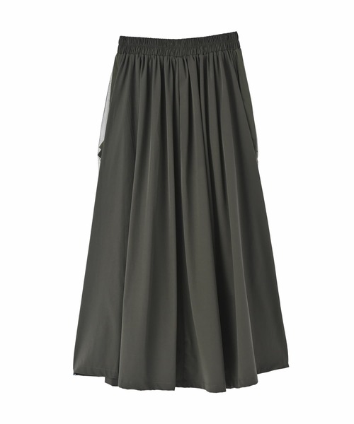 STYLE DELI(スタイルデリ)の「【DELI by】エアリーシアーZIPフレアスカート(スカート・レディース・グリーン/ブラック・M)」の10枚目の写真