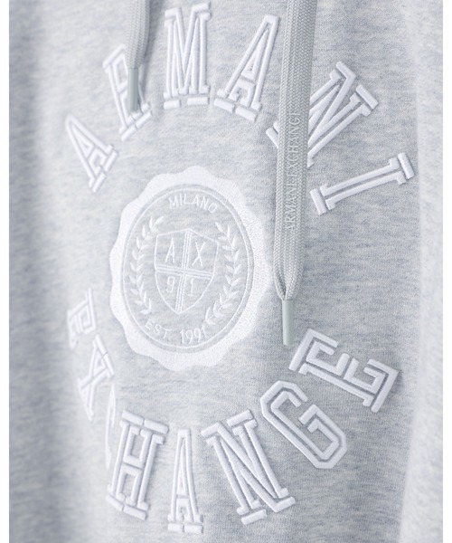 ARMANI EXCHANGE(アルマーニエクスチェンジ)の「【A|X アルマーニ エクスチェンジ】CO エンブロイダリーロゴ フーデッドスウェットシャツ(スウェット・レディース・グレー・X-SMALL/X-LARGE/SMALL/MEDIUM/LARGE)」の8枚目の写真