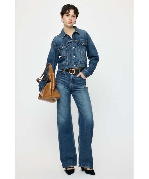MOUSSY(マウジー)の「【26年AW新作】【再入荷】TENCEL(TM) DENIM ショートジャケット(デニムジャケット・レディース・ワンウォッシュ/ブルー・FREE)」の4枚目の写真
