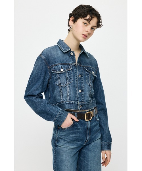 MOUSSY(マウジー)の「【26年AW新作】【再入荷】TENCEL(TM) DENIM ショートジャケット(デニムジャケット・レディース・ワンウォッシュ/ブルー・FREE)」の8枚目の写真