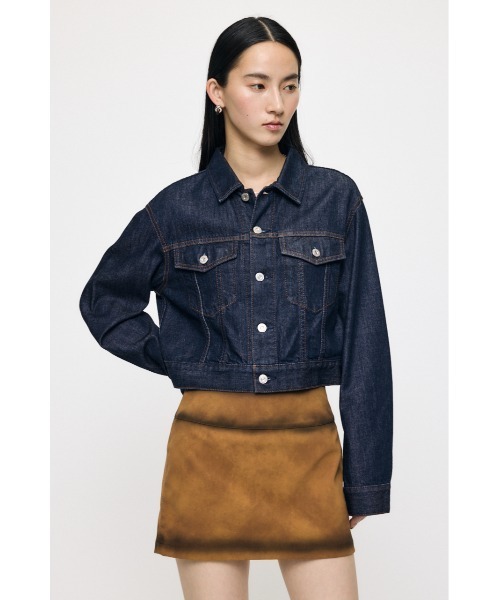 MOUSSY(マウジー)の「【26年AW新作】【再入荷】TENCEL(TM) DENIM ショートジャケット(デニムジャケット・レディース・ワンウォッシュ/ブルー・FREE)」の22枚目の写真