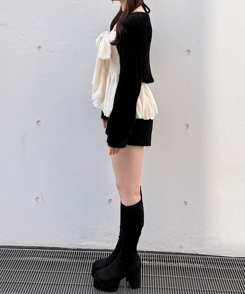 NOMAE（ノーマエ）の「ベロアリボンキャミ（キャミソール・レディース・ブラック/ピンク/アイボリー・FREE）」の11枚目の写真