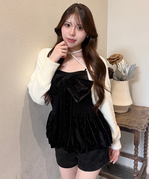 NOMAE（ノーマエ）の「ベロアリボンキャミ（キャミソール・レディース・ブラック/ピンク/アイボリー・FREE）」の19枚目の写真