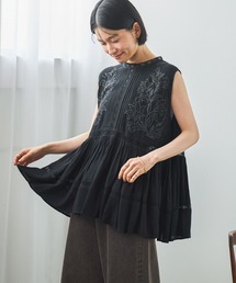 studio CLIP | 刺繍切り替えノースリーブブラウス(シャツ/ブラウス)