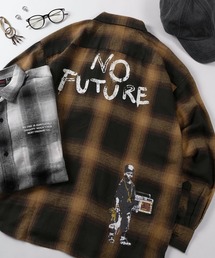 BRANDALISED（ブランダライズド）の「【70】【BRANDALISED/ブランダライズド】バンクシー アートグラフィック ネルチェックシャツ/ライトアウター/羽織/ユニセックス/レディース/メンズ（シャツ/ブラウス）」