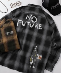 BRANDALISED（ブランダライズド）の「【70】【BRANDALISED/ブランダライズド】バンクシー アートグラフィック ネルチェックシャツ/ライトアウター/羽織/ユニセックス/レディース/メンズ（シャツ/ブラウス）」
