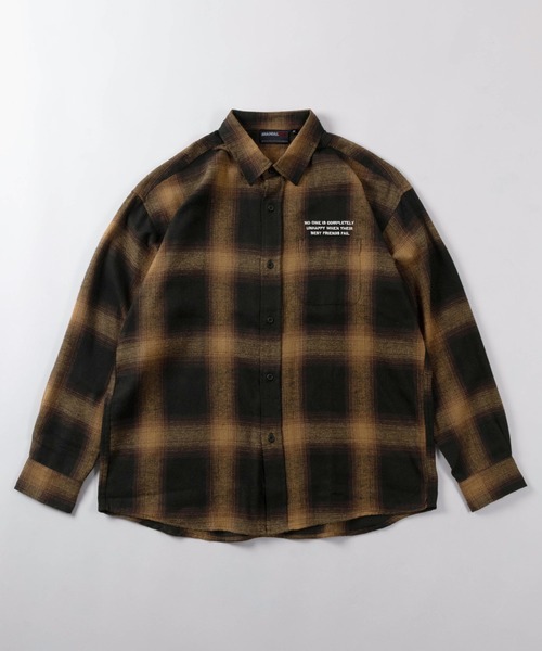 BRANDALISED(ブランダライズド)の「【70】【BRANDALISED/ブランダライズド】バンクシー アートグラフィック ネルチェックシャツ/ライトアウター/羽織/ユニセックス/レディース/メンズ(シャツ/ブラウス・メンズ・ブラック/ホワイト/ブラウン・M/L/XL)」の6枚目の写真