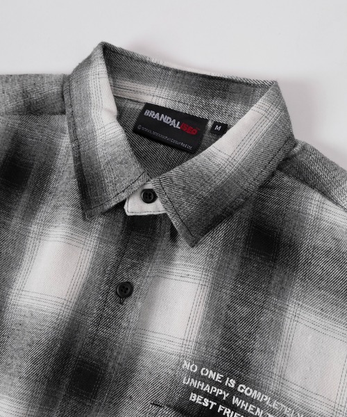 BRANDALISED(ブランダライズド)の「【70】【BRANDALISED/ブランダライズド】バンクシー アートグラフィック ネルチェックシャツ/ライトアウター/羽織/ユニセックス/レディース/メンズ(シャツ/ブラウス・メンズ・ブラック/ホワイト/ブラウン・M/L/XL)」の9枚目の写真