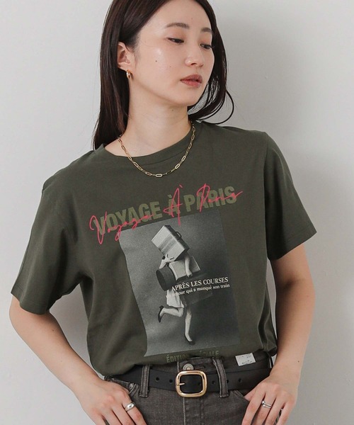 Gready Brilliant(グレディブリリアン)の「VOYAGEフォトカットソー(Tシャツ/カットソー・レディース・チャコールグレー・FREE)」の1枚目の写真