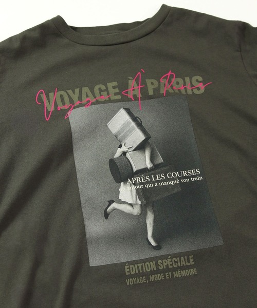 Gready Brilliant(グレディブリリアン)の「VOYAGEフォトカットソー(Tシャツ/カットソー・レディース・チャコールグレー・FREE)」の2枚目の写真