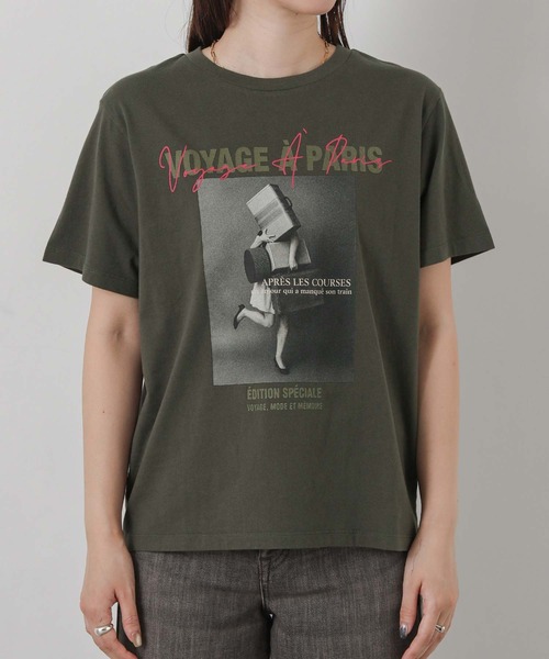 Gready Brilliant(グレディブリリアン)の「VOYAGEフォトカットソー(Tシャツ/カットソー・レディース・チャコールグレー・FREE)」の6枚目の写真