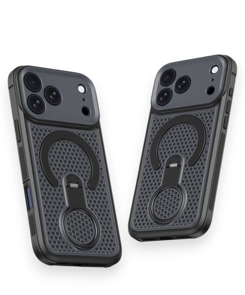 Fun & Daily（ファンアンドデイリー）の「Technical Stand iPhone 17 Pro ProMax Case / アイフォンスタンドケース（スマホケース/カバー・レディース・ブラック/オレンジ・iPhone 17/iPhone 17 Pro/iPhone 17 Pro Max）」の4枚目の写真