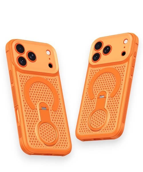 Fun & Daily（ファンアンドデイリー）の「Technical Stand iPhone 17 Pro ProMax Case / アイフォンスタンドケース（スマホケース/カバー・レディース・ブラック/オレンジ・iPhone 17/iPhone 17 Pro/iPhone 17 Pro Max）」の6枚目の写真