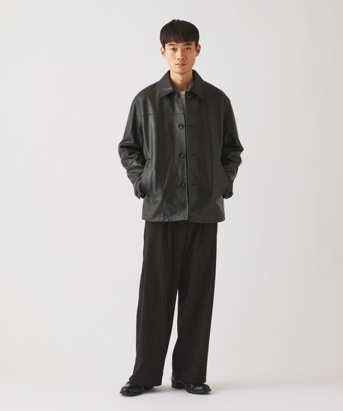 JOURNAL STANDARD relume(ジャーナルスタンダード レリューム)の「バッファローレザー カーコート(ライダースジャケット・メンズ・ブラック・MEDIUM/LARGE)」の4枚目の写真