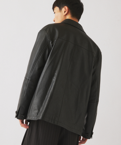 JOURNAL STANDARD relume(ジャーナルスタンダード レリューム)の「バッファローレザー カーコート(ライダースジャケット・メンズ・ブラック・MEDIUM/LARGE)」の13枚目の写真