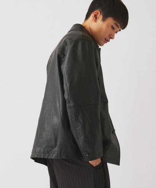 JOURNAL STANDARD relume(ジャーナルスタンダード レリューム)の「バッファローレザー カーコート(ライダースジャケット・メンズ・ブラック・MEDIUM/LARGE)」の14枚目の写真