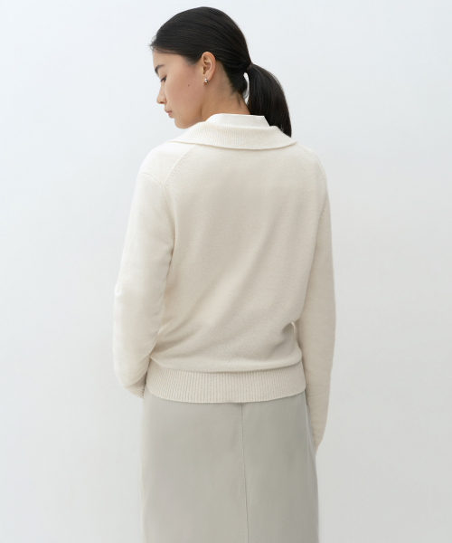 MUSINSA STANDARD WOMAN（ムシンサスタンダードウーマン）の「[ビクトリアウール] レディース カラードニット [クリーム]（ニット/セーター・レディース・その他・SMALL/MEDIUM/LARGE/X-SMALL）」の3枚目の写真