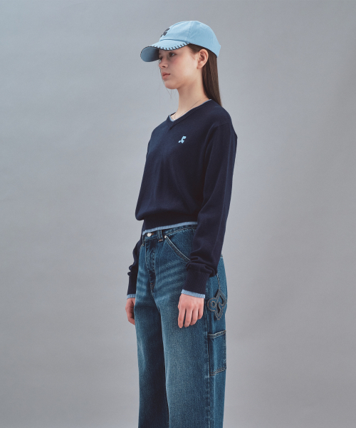 Rest&Recreation(レストアンドレクリエーション)の「LAYERED V-NECK WOOL KNIT - NAVY(ニット/セーター・レディース・その他・LARGE/SMALL)」の3枚目の写真