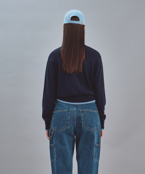 Rest&Recreation(レストアンドレクリエーション)の「LAYERED V-NECK WOOL KNIT - NAVY(ニット/セーター・レディース・その他・LARGE/SMALL)」の4枚目の写真