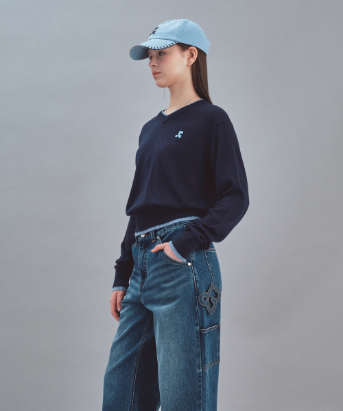 Rest&Recreation(レストアンドレクリエーション)の「LAYERED V-NECK WOOL KNIT - NAVY(ニット/セーター・レディース・その他・LARGE/SMALL)」の5枚目の写真