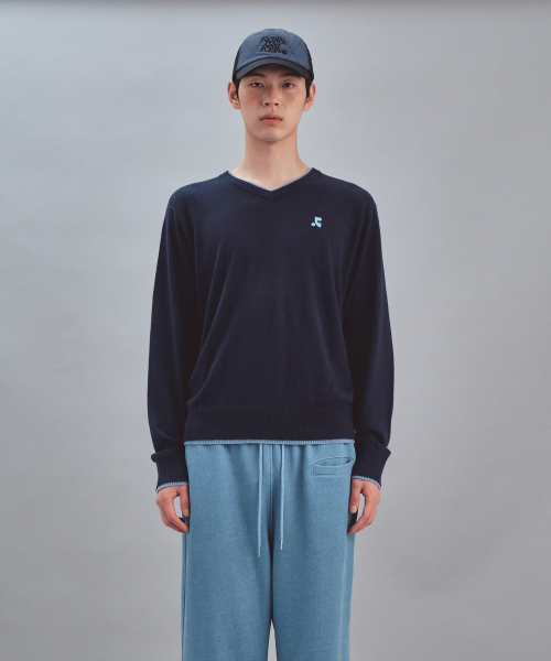 Rest&Recreation(レストアンドレクリエーション)の「LAYERED V-NECK WOOL KNIT - NAVY(ニット/セーター・レディース・その他・LARGE/SMALL)」の6枚目の写真