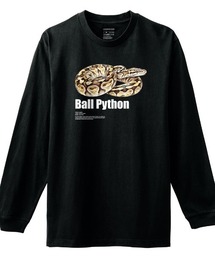 Moftique（モフティック）の「Moftique（モフティック） 長袖Tシャツ ボールパイソン 蛇 爬虫類 ペット アニマル プリント Tシャツ 長袖 ロンT ロングTシャツ トップス カットソー メンズ レディース ユニセックス 春 秋（Tシャツ/カットソー）」