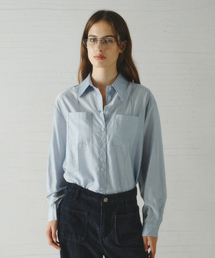 POLAVI out-pocket lyocell shirt_SKY BLUE