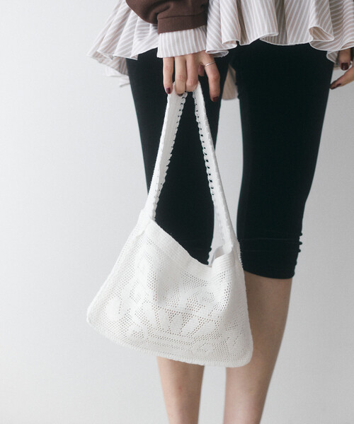 Nananita（ナナニータ）の「nananita/ナナニータ FOUNTAIN CROCHET BAG【限定展開】/ ファウンテン クロシェ バッグ（ショルダーバッグ・レディース・ブラウン/ブラック/ホワイト・ONE SIZE）」の5枚目の写真