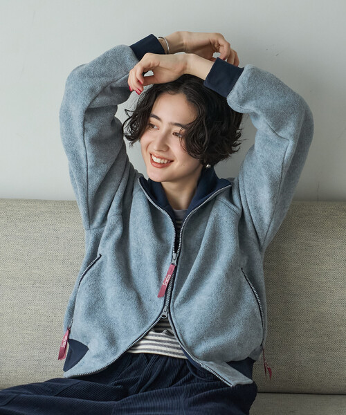 FREAK'S STORE(フリークスストア)の「Foxfire × FREAK'S STORE/フォックスファイヤー フリース スタンド ジップ ブルゾン(パーカー・レディース・グレー/ピンク/ブラウン・フリ-)」の7枚目の写真