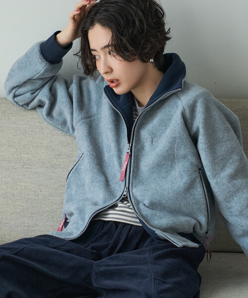 FREAK'S STORE(フリークスストア)の「Foxfire × FREAK'S STORE/フォックスファイヤー フリース スタンド ジップ ブルゾン(パーカー・レディース・グレー/ピンク/ブラウン・フリ-)」の8枚目の写真