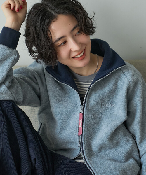 FREAK'S STORE(フリークスストア)の「Foxfire × FREAK'S STORE/フォックスファイヤー フリース スタンド ジップ ブルゾン(パーカー・レディース・グレー/ピンク/ブラウン・フリ-)」の9枚目の写真