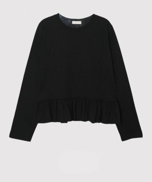 VIVID LADY(ビビッドレディー)の「裾フレア クルーネック ロングTシャツ(Tシャツ/カットソー・レディース・ホワイト/グレー/ブラック・FREE)」の12枚目の写真