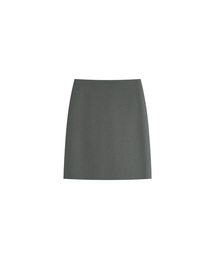 SIST9075 シンプル ミディスカート_Melange gray