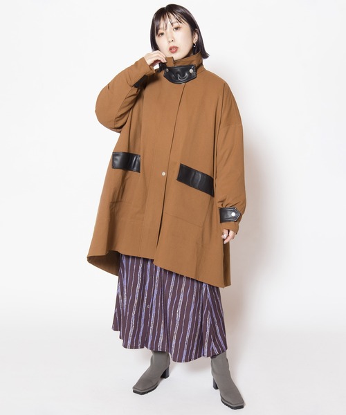 OSMOSIS(オズモーシス)の「ライナー付テントコート(その他アウター・レディース・ブラウン/アイボリー/ブラック・ONE SIZE)」の18枚目の写真