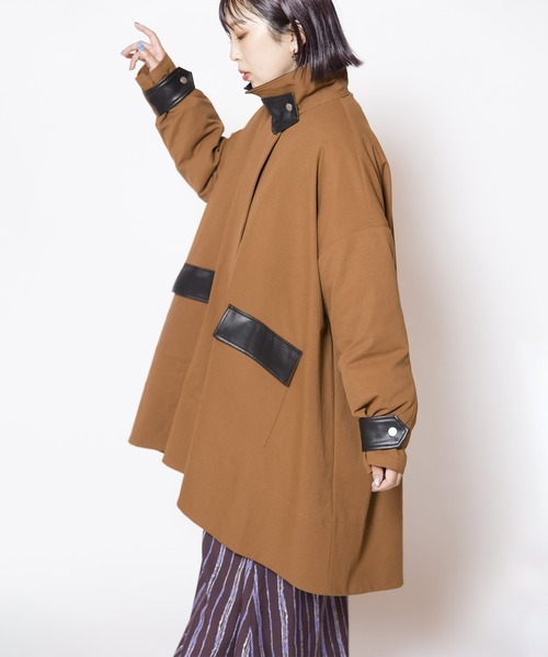 OSMOSIS(オズモーシス)の「ライナー付テントコート(その他アウター・レディース・ブラウン/アイボリー/ブラック・ONE SIZE)」の20枚目の写真