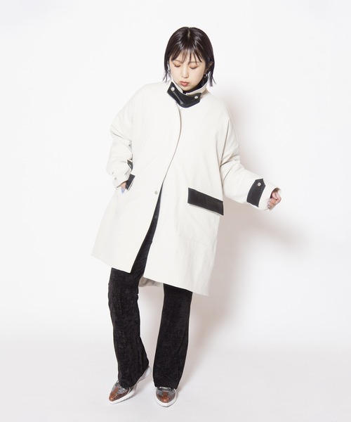 OSMOSIS(オズモーシス)の「ライナー付テントコート(その他アウター・レディース・ブラウン/アイボリー/ブラック・ONE SIZE)」の12枚目の写真