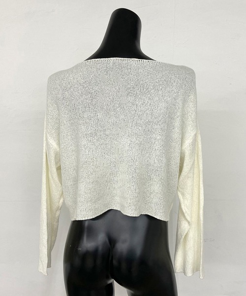 non-hedge(ノンヘッジ)の「ロゴショート丈ニットトップス(ニット/セーター・レディース・オフホワイト/ブラウン/レッド/チャコールグレー/ブラック・FREE)」の11枚目の写真