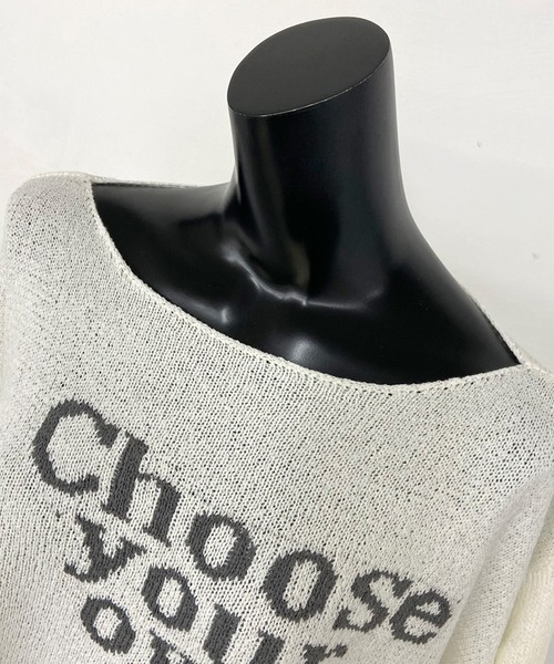 non-hedge(ノンヘッジ)の「ロゴショート丈ニットトップス(ニット/セーター・レディース・オフホワイト/ブラウン/レッド/チャコールグレー/ブラック・FREE)」の12枚目の写真