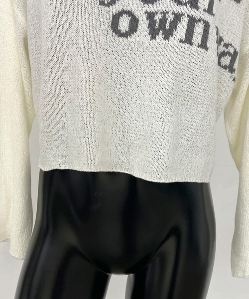 non-hedge(ノンヘッジ)の「ロゴショート丈ニットトップス(ニット/セーター・レディース・オフホワイト/ブラウン/レッド/チャコールグレー/ブラック・FREE)」の16枚目の写真